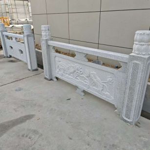 鄂尔多斯芝麻白河道栏杆 石材栏杆