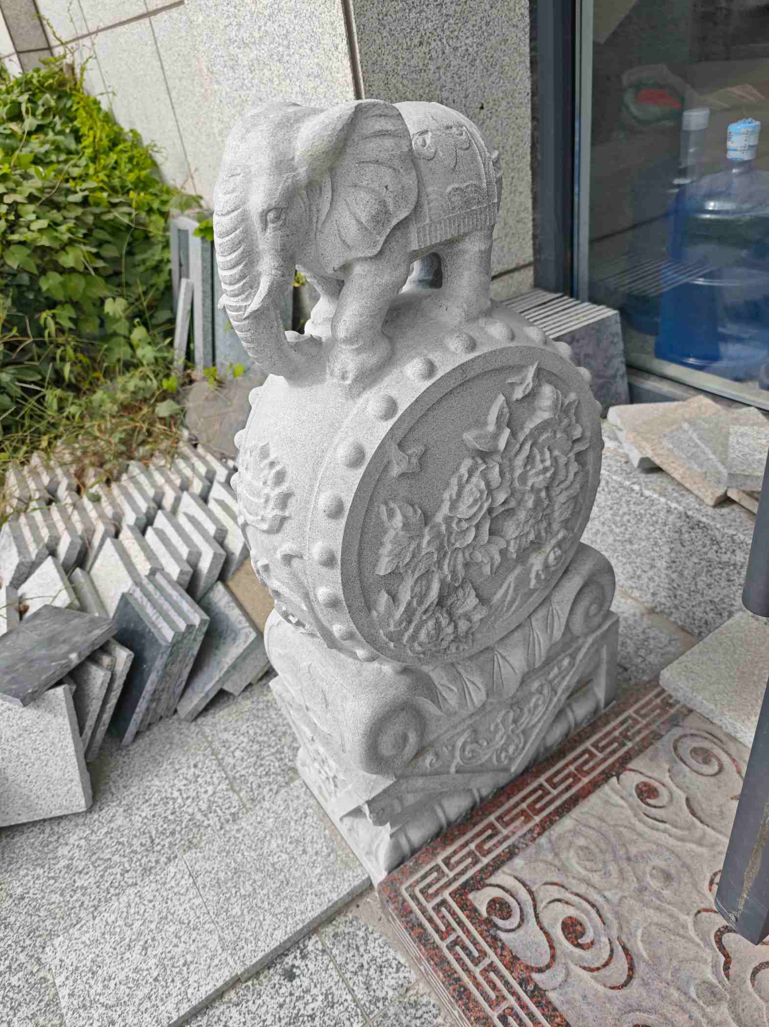 鄂尔多斯芝麻白抱鼓石 庭院抱鼓石