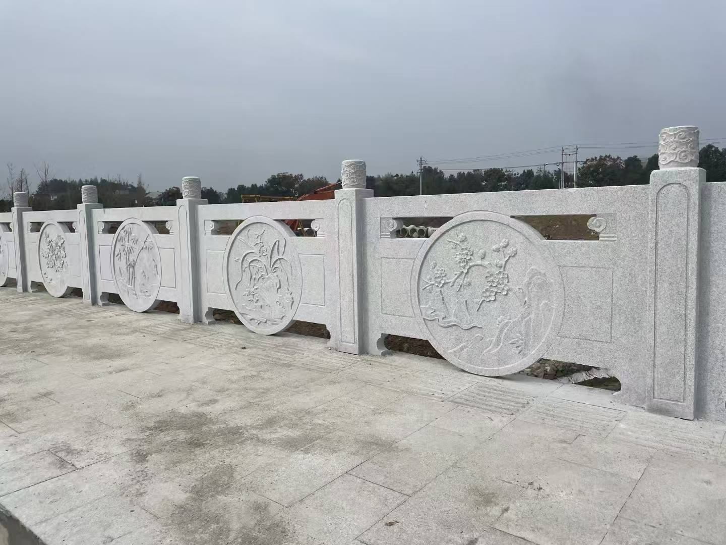 鄂尔多斯芝麻白河道栏杆 石材栏杆