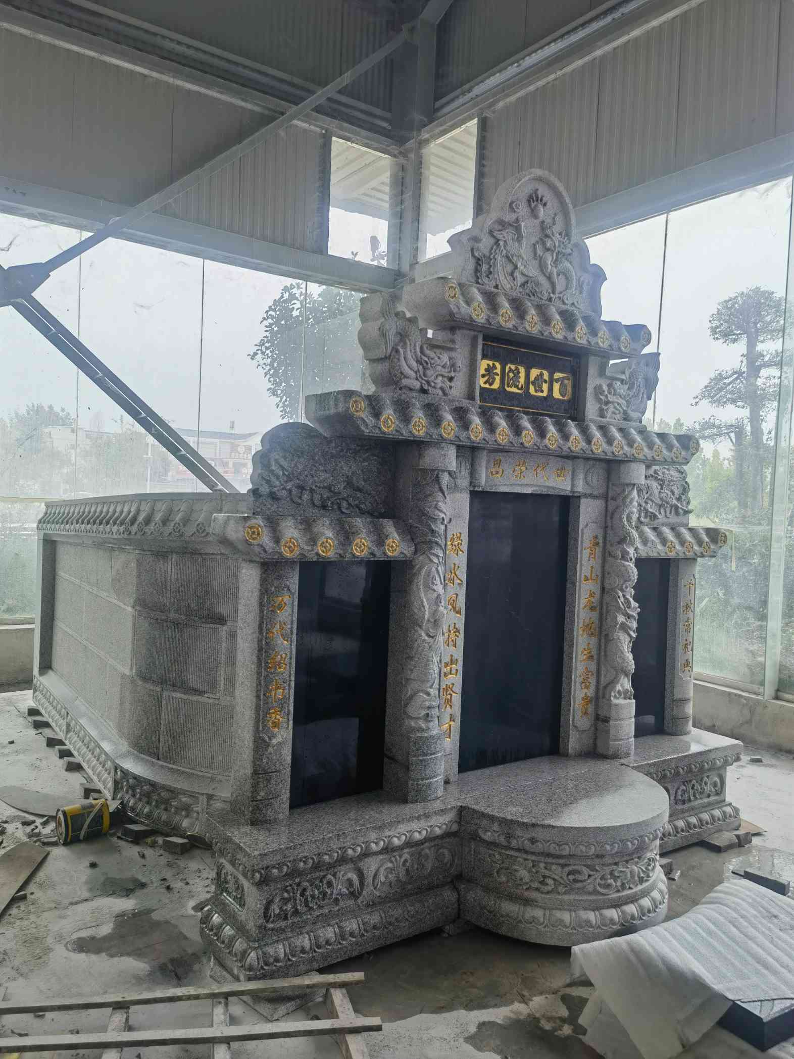 鄂尔多斯套墓 墓碑 围坟石 异形定制